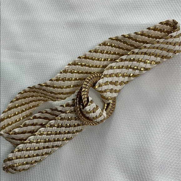 ~3 for $20~ Fancy woven belt gold white - Picture 1 of 5